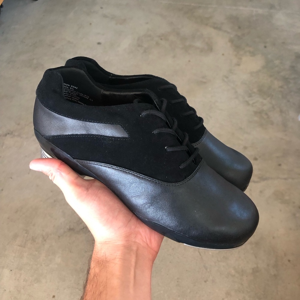 Capezio TAP SHOES Tapsonic K542 Tele Tone Women  Size 9.5 M BLACK LEATHER NEW